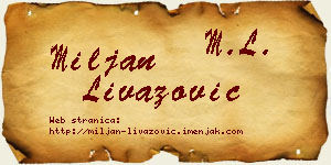 Miljan Livazović vizit kartica